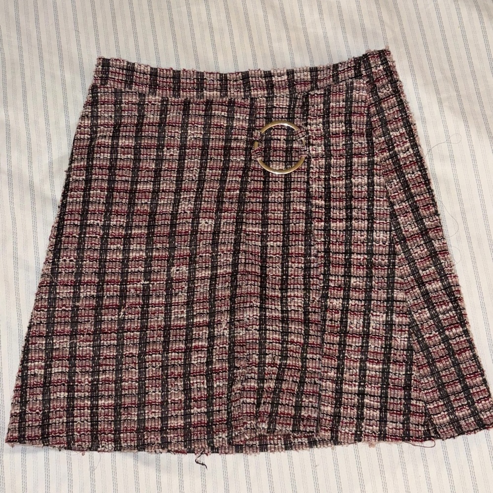 Red and Black Plaid Skirt